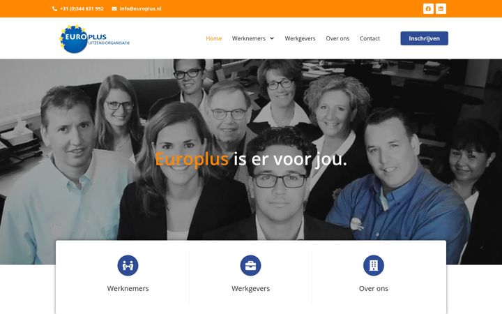 Skærmbillede af europlus.nl