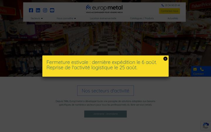 Screenshot von europmetal.fr