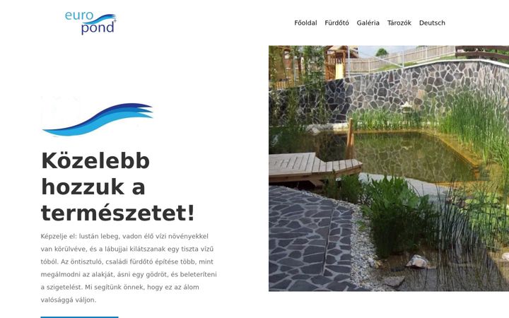 Snímek obrazovky europond.hu