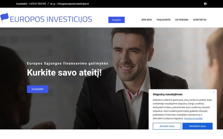 Snímek obrazovky europosinvesticijos.lt