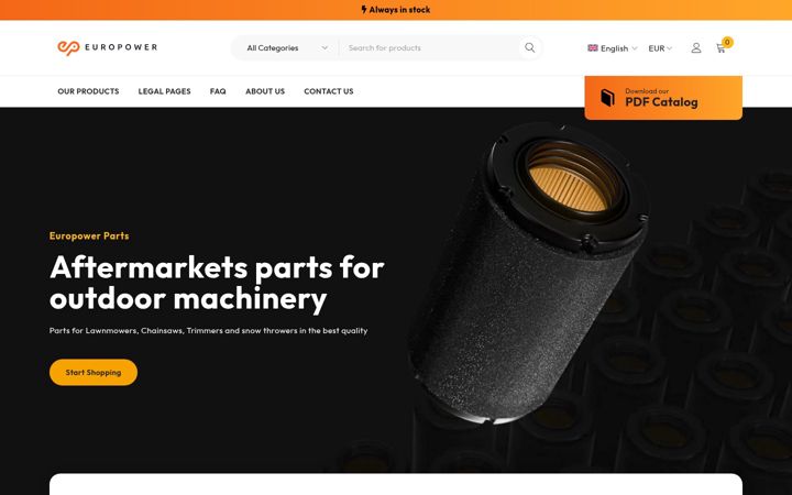 Snímek obrazovky europower-parts.cz