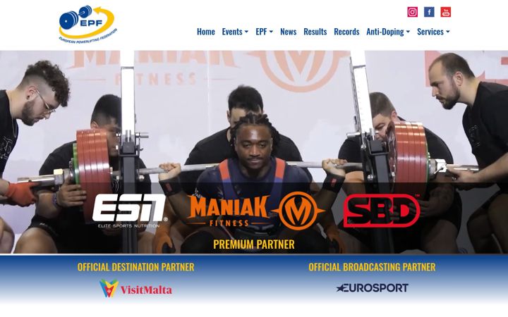 Screenshot of europowerlifting.org