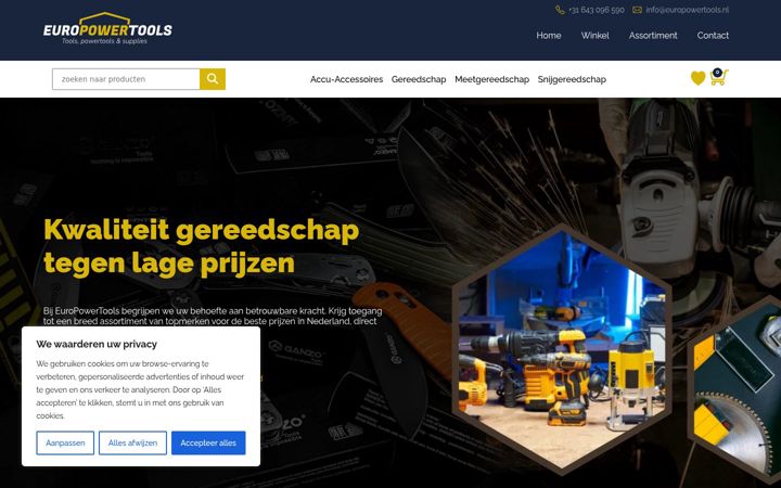 Screenshot di europowertools.nl