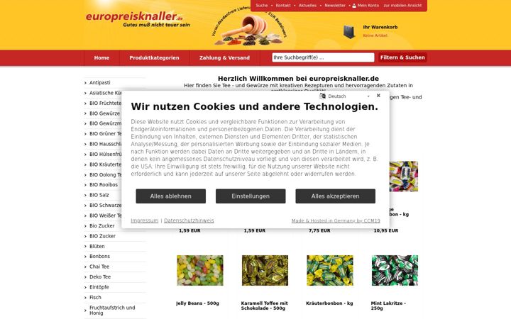 Screenshot of europreisknaller.de