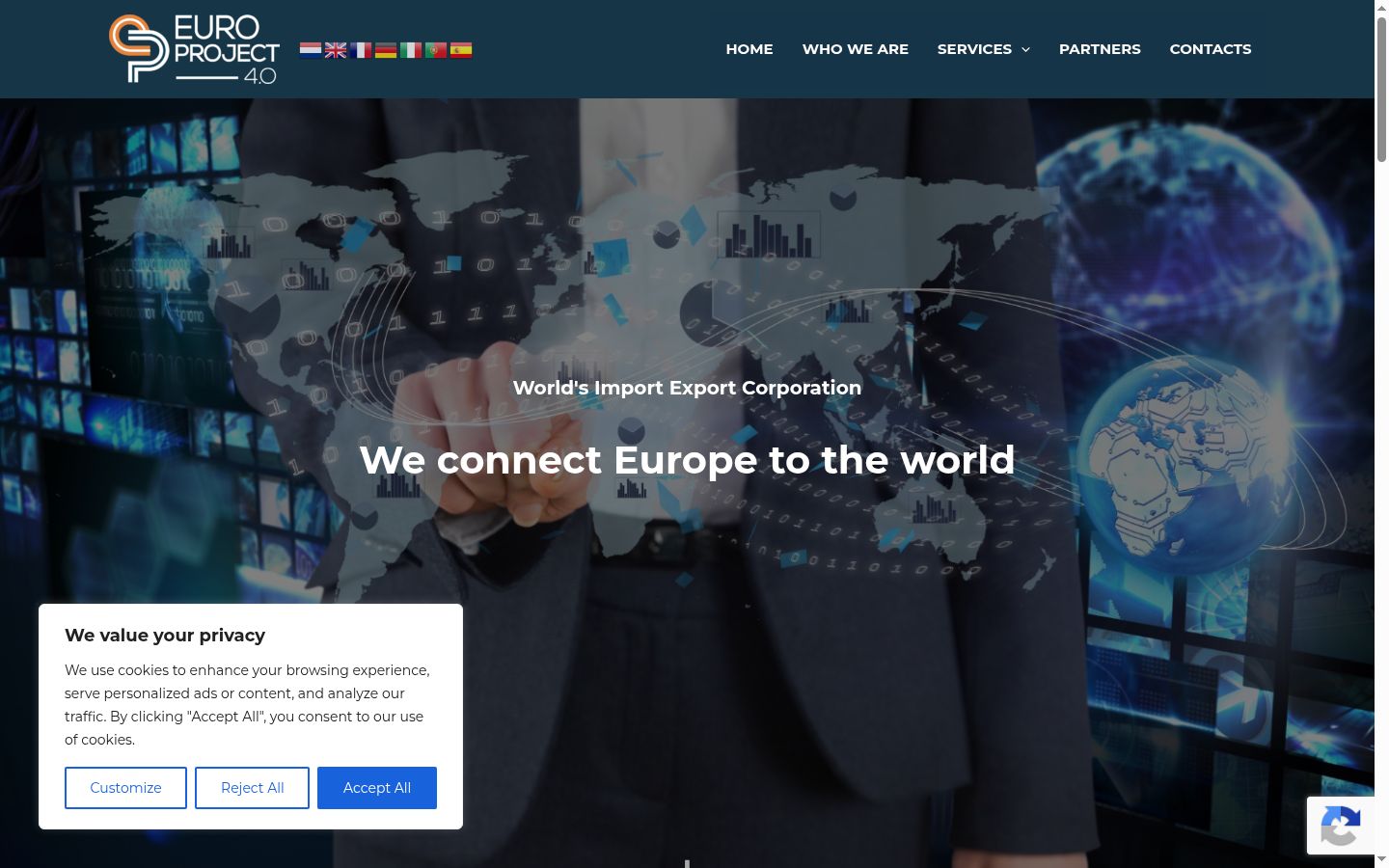 Screenshot of the consent banner shown before any interaction