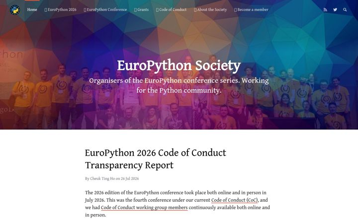 Screenshot of europython-society.org