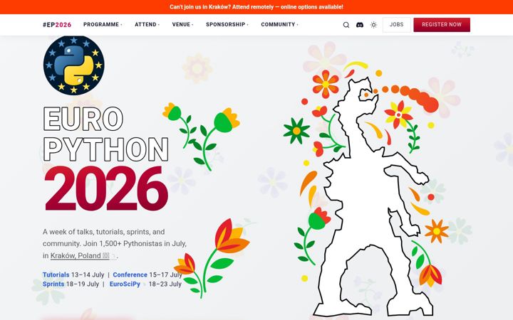Screenshot of europython.eu