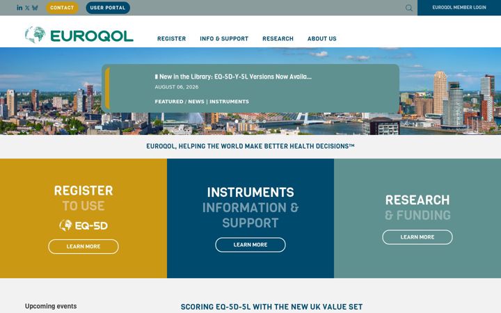 Screenshot of euroqol.org