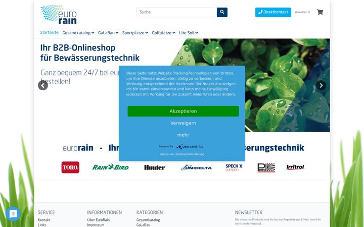 Screenshot of eurorain.de