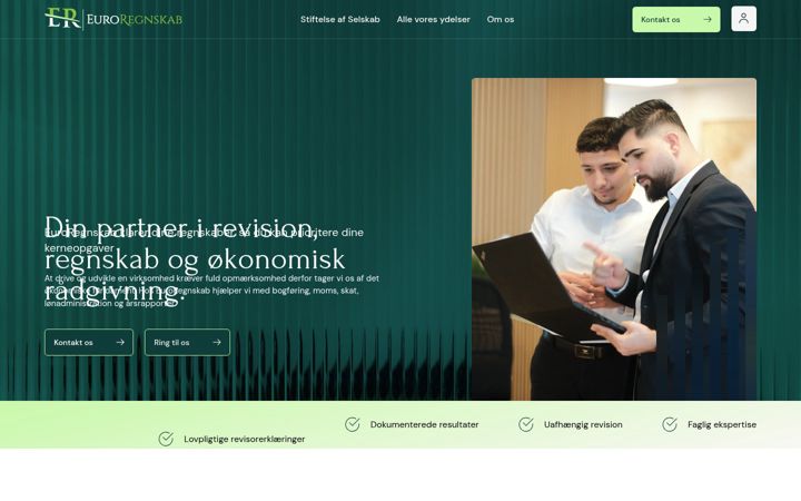 Captura de pantalla de euroregnskab.dk
