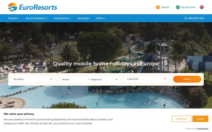 Skærmbillede af euroresorts.ie