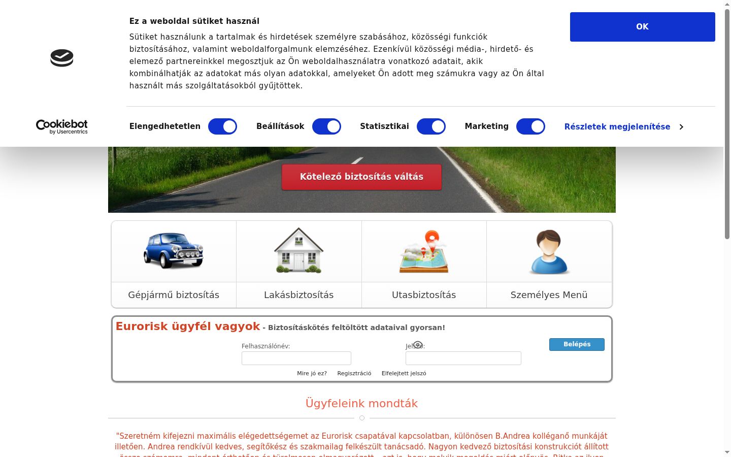 Screenshot del banner di consenso mostrato prima di qualsiasi interazione