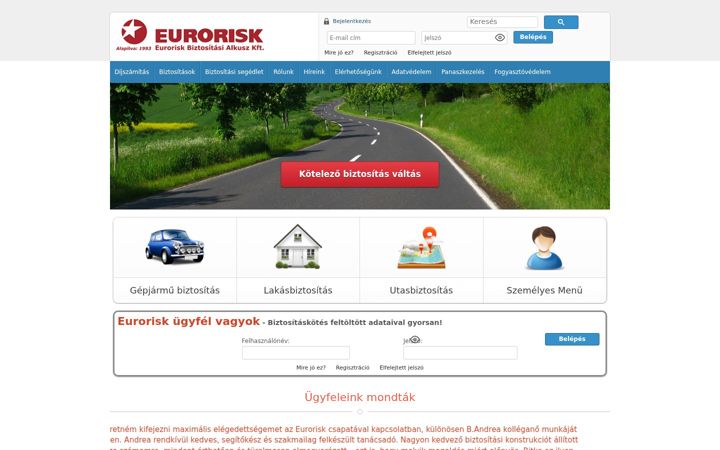 Screenshot of eurorisk.hu