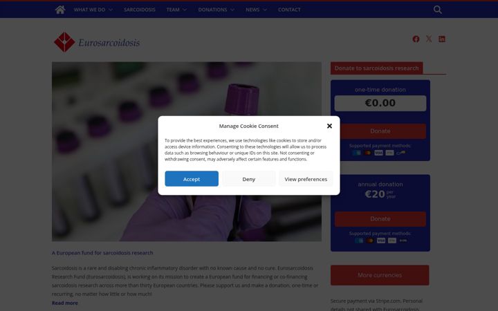 Screenshot di eurosarcoidosis.org