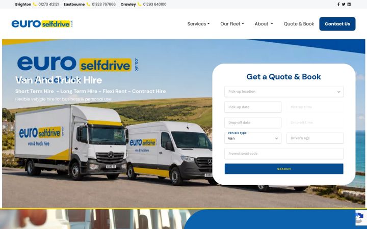 Captura de ecrã de euroselfdrive.co.uk