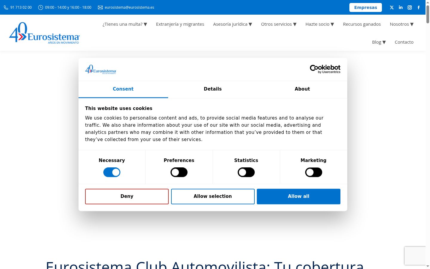 Screenshot tal-banner tal-kunsens muri qabel kwalunkwe interazzjoni
