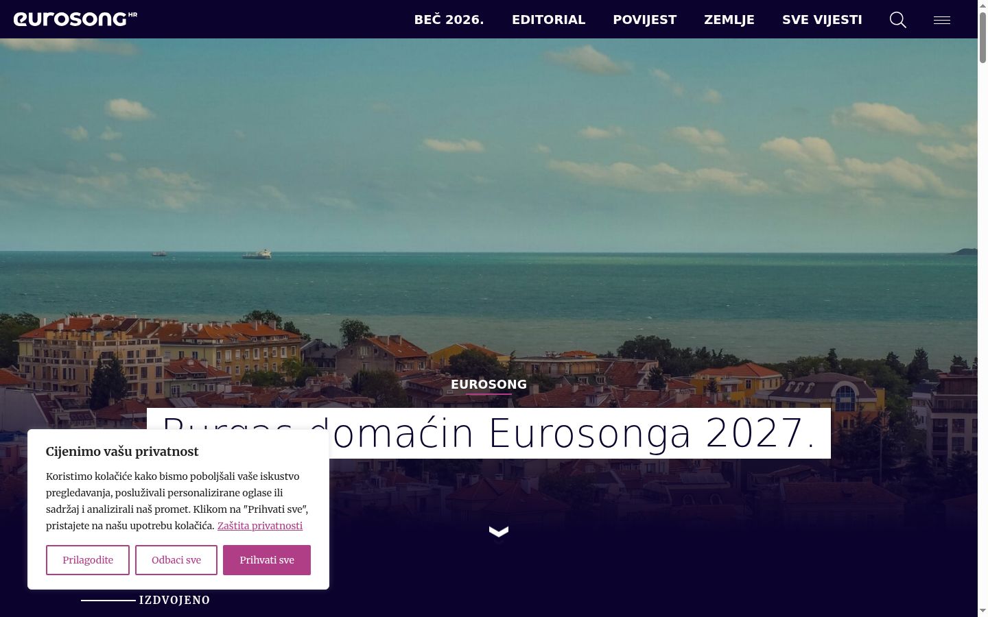 Snímek obrazovky baneru souhlasu zobrazeného před jakoukoli interakcí