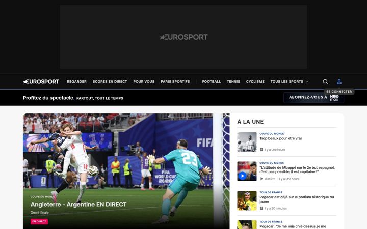 Screenshot of eurosport.fr