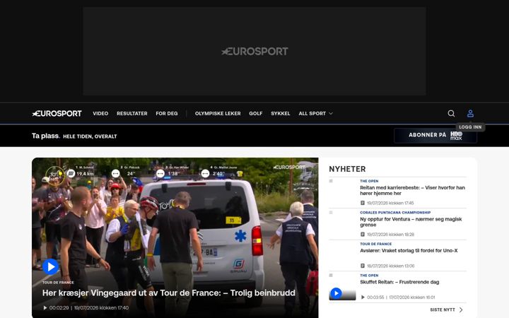 Képernyőkép: eurosport.no