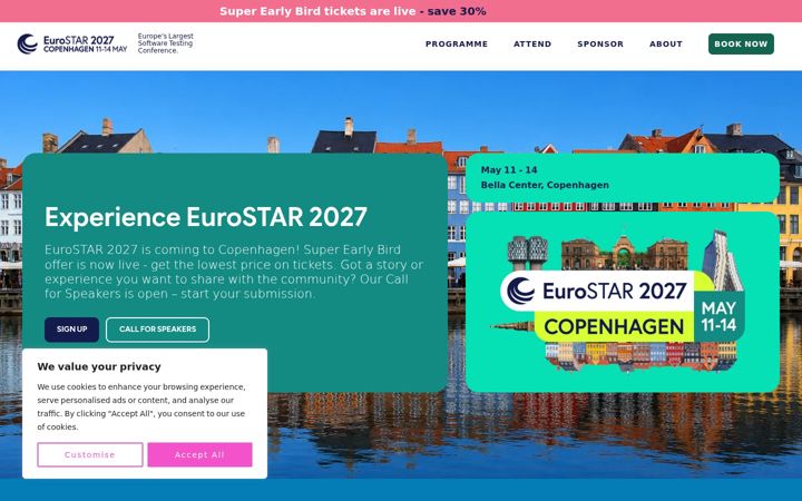 Screenshot of eurostarsoftwaretesting.com