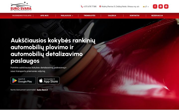 Snímek obrazovky eurosvara.lt