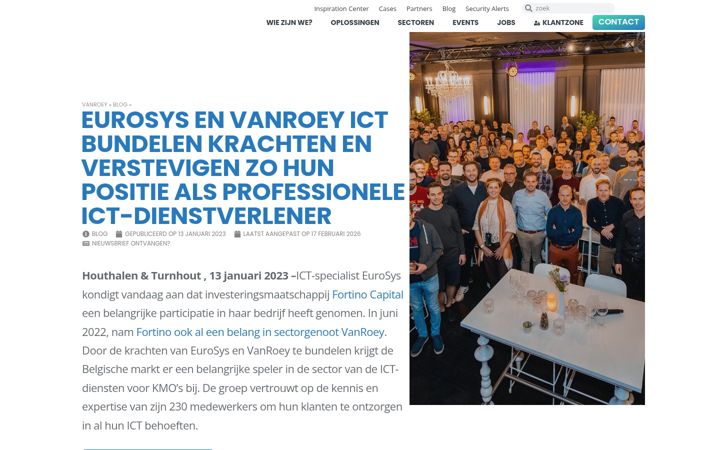 Zrzut ekranu eurosys.be
