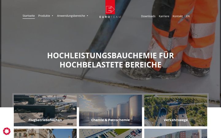 Screenshot of euroteam-bauchemie.de