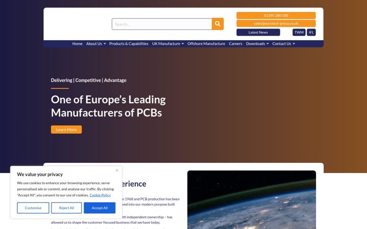 Captura de pantalla de eurotech-group.co.uk