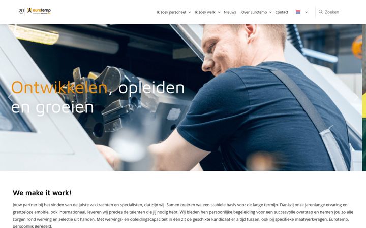 Screenshot di eurotemp.nl