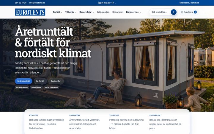 Skjermbilde av eurotents.se