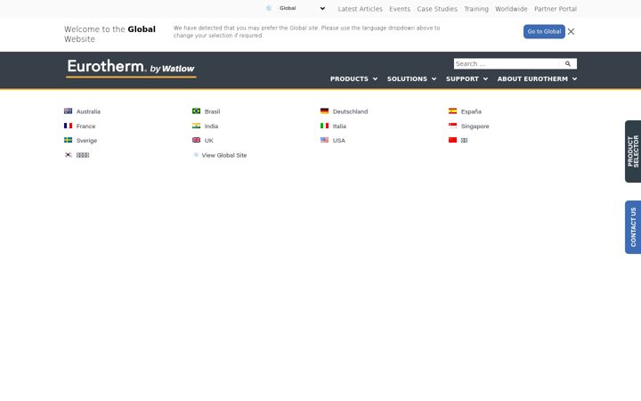 Screenshot of eurotherm.com
