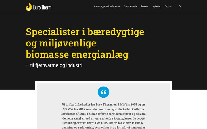 Captura de pantalla de eurotherm.dk