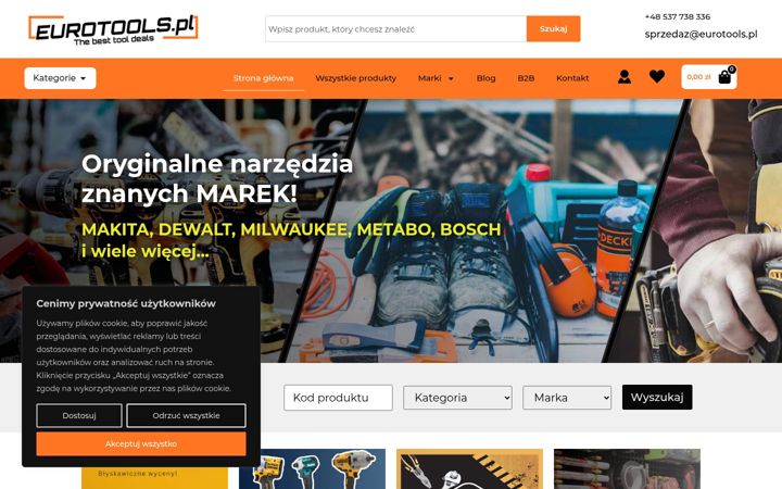 Skärmbild av eurotools.pl