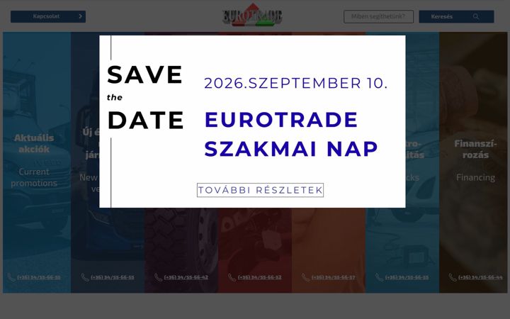 Snímek obrazovky eurotrade.hu