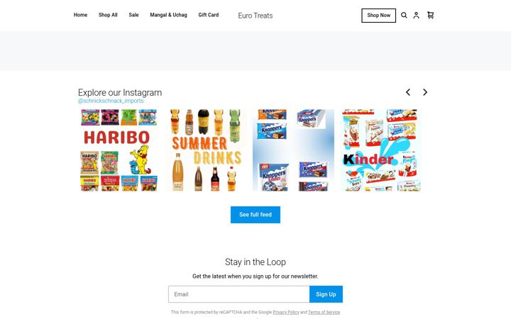Screenshot of eurotreats.ca