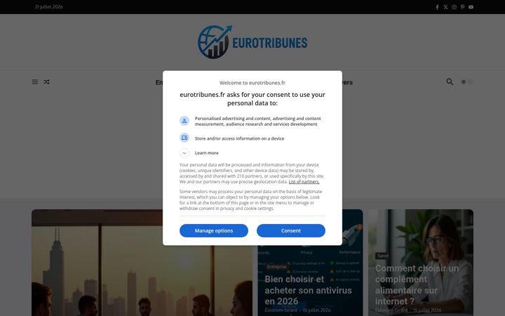 Screenshot ta' eurotribunes.fr