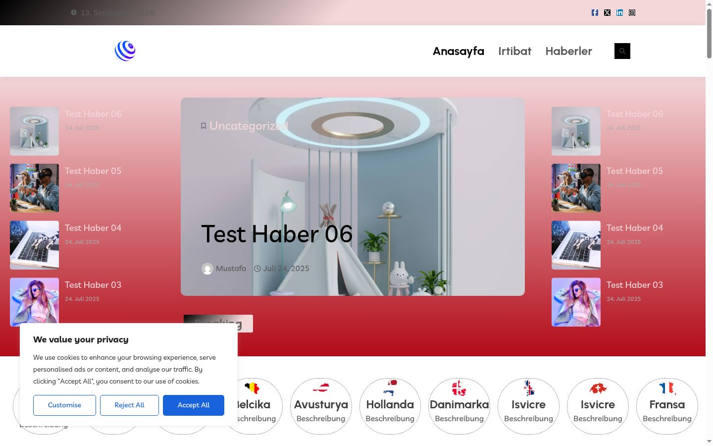 Screenshot of the consent banner shown before any interaction