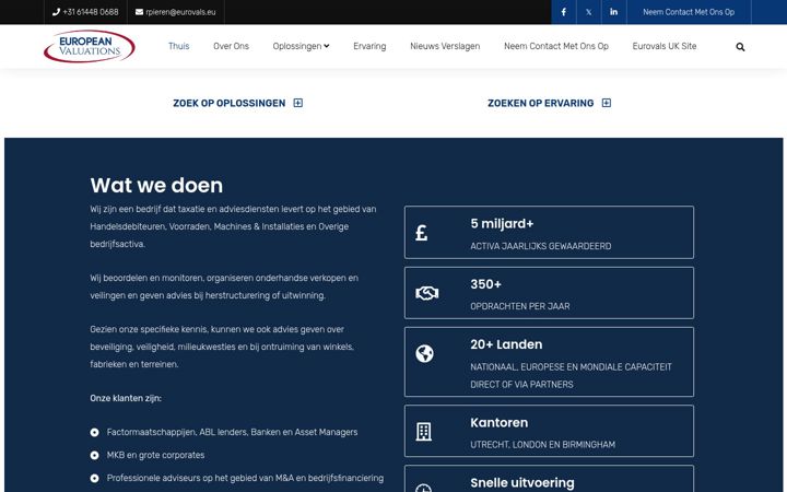 Screenshot of eurovals.eu