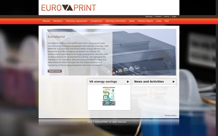 Екранна снимка на eurovaprint.eu