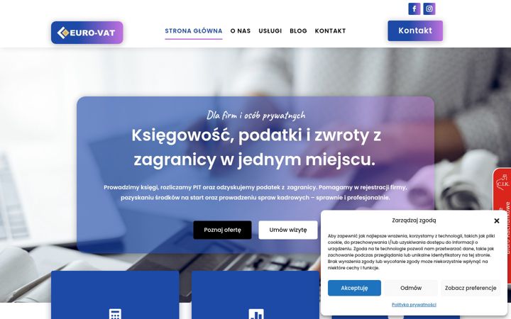 Skärmbild av eurovat.pl