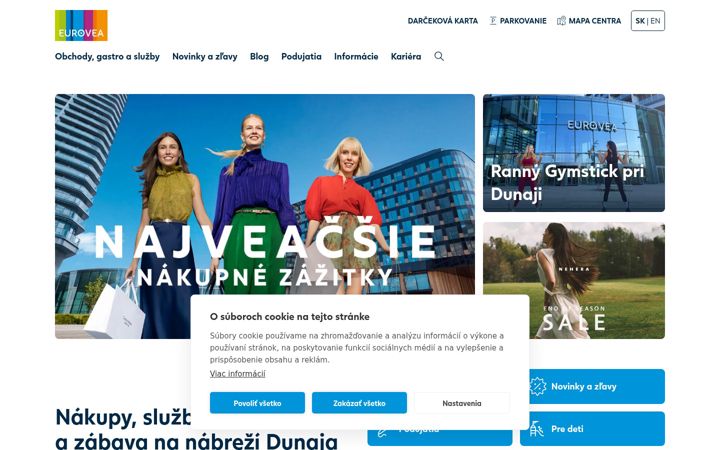 Screenshot von eurovea.sk