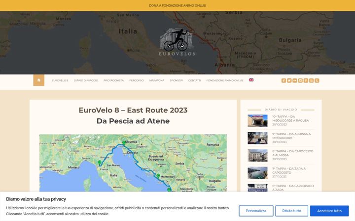 Screenshot of eurovelo8.it