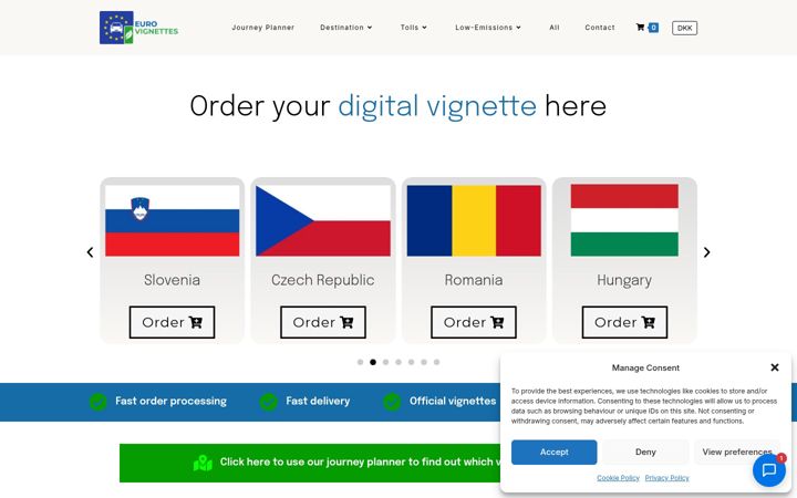Screenshot of eurovignettes.com