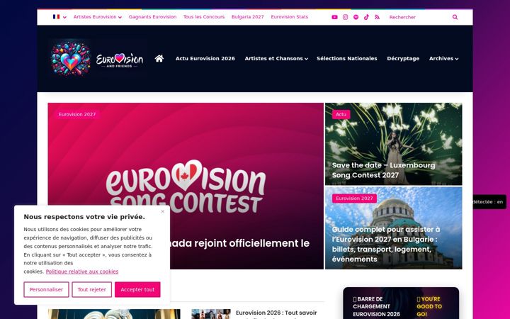 Screenshot of eurovisionandfriends.com