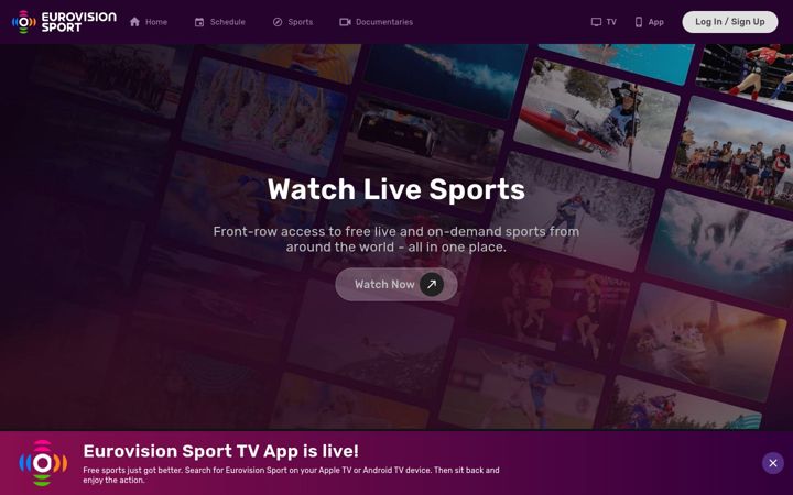 Screenshot of eurovisionsports.tv