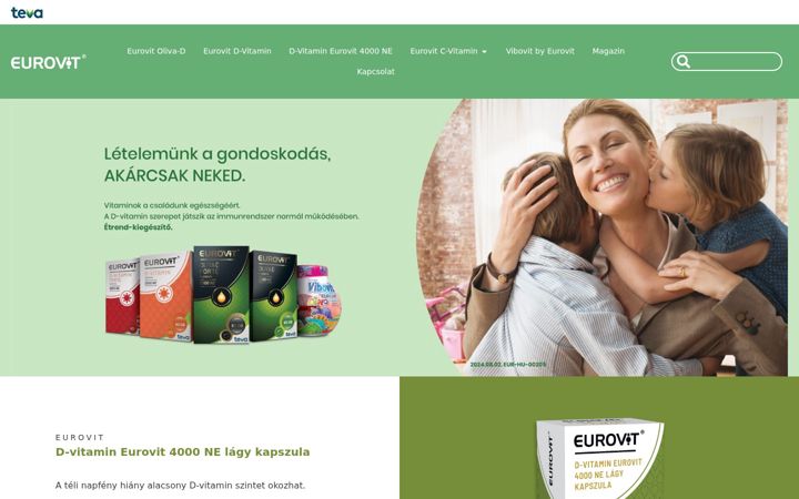 Snímek obrazovky eurovit.hu