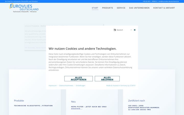 Screenshot of eurovlies-deutschland.de