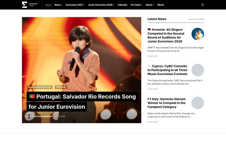 Screenshot of eurovoix.com