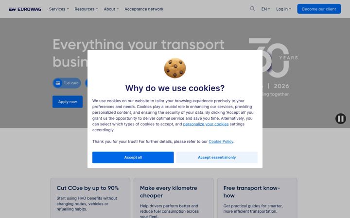 Screenshot of eurowag.com