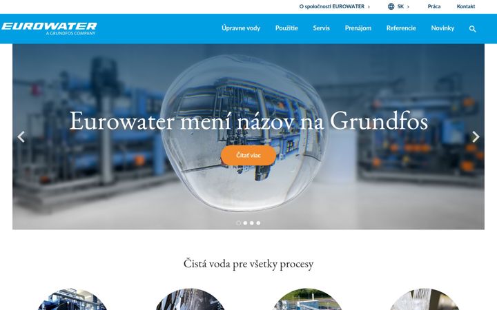 Screenshot von eurowater.sk
